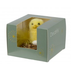 Poussin Dans Nid Jaune En...