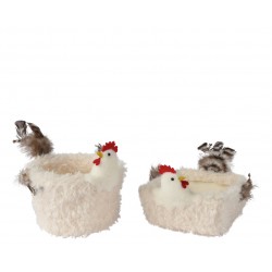Panier Poule Fourrure Blanc...