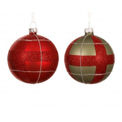 Boule Carreaux Rouge/Or En...