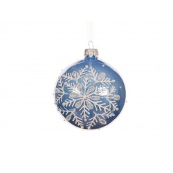 Boule Flocon Bleu En Verre...