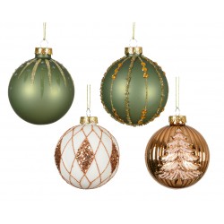 Boule Décoré Vert/Brun En...