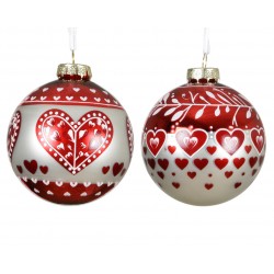 Boule Coeur Rouge/Blanc En...