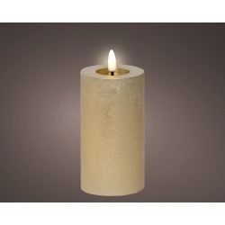 Bougie Pilier Led Or/Blanc...