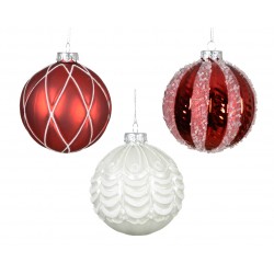 Boule Décoré Rouge/Blanc En...