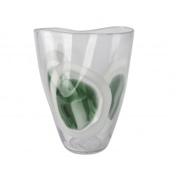 Vase Opaline Vert/Blanc En...