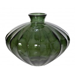 Vase Cotelé Vert Foncé En...