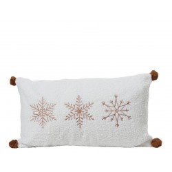 Coussin Flocon Blanc/Cuivre...
