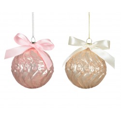 Boule Torsade+Ruban Rose En...