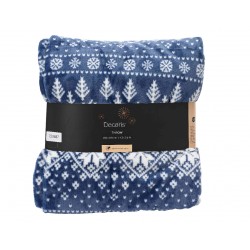 Plaid Sapin/Flocon Bleu En...