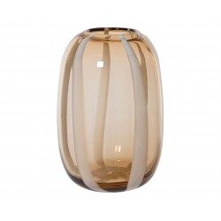 Vase Opaline Marron/Blanc...
