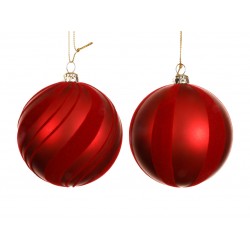 Boule Spirale Velours Rouge...