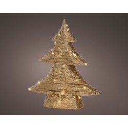 Sapin Cordage Led Or/Blanc...