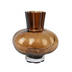 Vase Renflé Brun En Verre...
