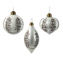 Boule Sapin Blanc En Verre...