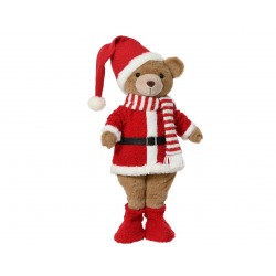 Peluche Ours Noel Rouge En...