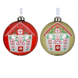 Boule Maison Rouge/Vert En...