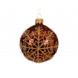 Boule Flocon Perlé Bordeaux...