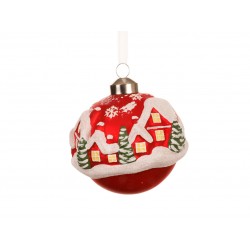Boule Forme Maison Rouge En...