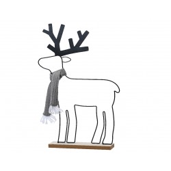 Cerf Contour Écharpe Noir...