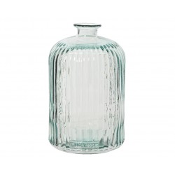 Vase Rainuré Clair En Verre...