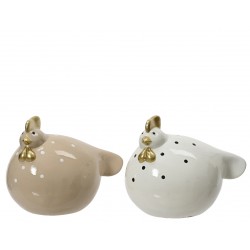 Poule Pois Blanc/Crème En...