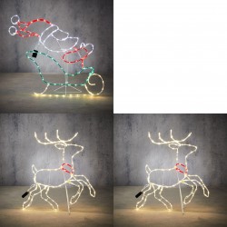 Père Noël+2 Cerfs Cordon...
