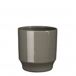 Cache-Pot Diaz Rond Gris En...