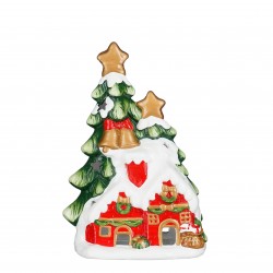 Maison Noël +Sapin Rouge En...