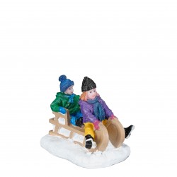 Enfants Sur Le Traîneau En...