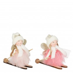 Ange Sur Ski Rose En...