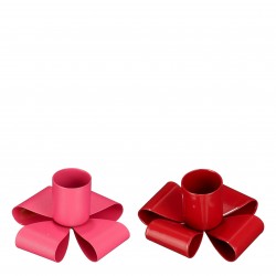 Bougeoir Noeud Rose/Rouge...
