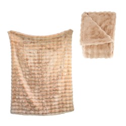 Plaid Bosselé Beige En...